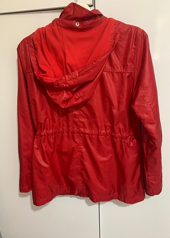 LCW Kadın Kırmızı Düğmeli Midi Yağmurluk - Görsel 4