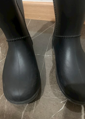 Siyah Kız Lastik Yağmur Çizmesi Velcro - Görsel 4