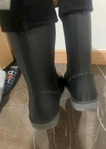 Siyah Kız Lastik Yağmur Çizmesi Velcro - Görsel 6