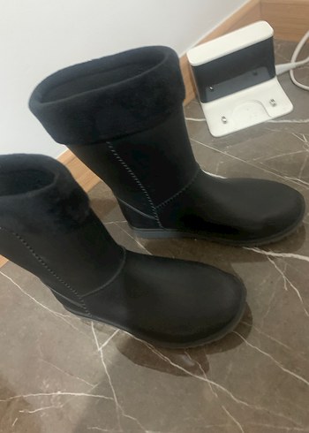 Siyah Kız Lastik Yağmur Çizmesi Velcro - Görsel 7