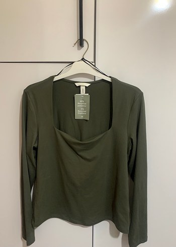 Hm Uzun Kollu Kadın Haki Bluz - Görsel 2