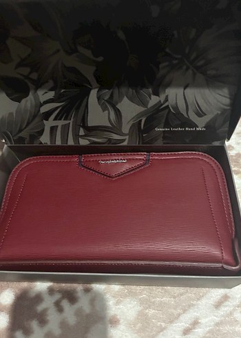 Bordo Deri Fermuarlı Kadın Cüzdan - Görsel 4