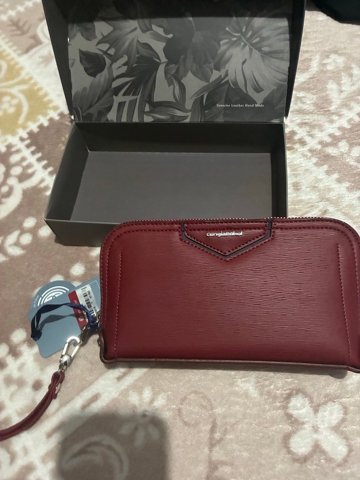 Bordo Deri Fermuarlı Kadın Cüzdan - Görsel 2