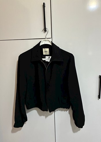 Siyah Kadın Bomber Ceket Fermuarlı - Görsel 4