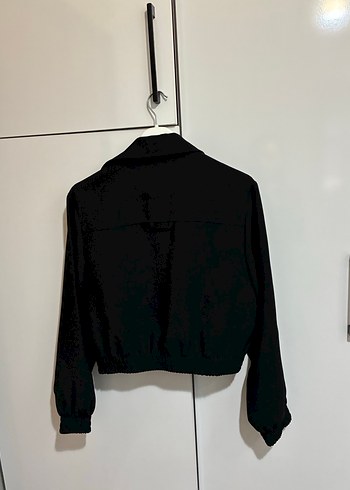 Siyah Kadın Bomber Ceket Fermuarlı - Görsel 5