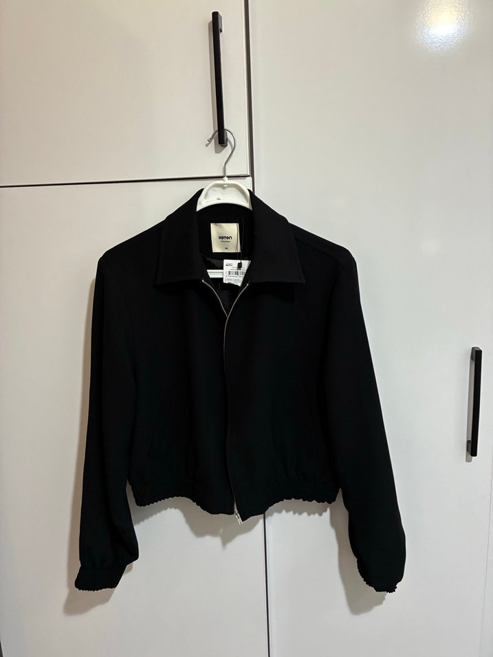 Siyah Kadın Bomber Ceket Fermuarlı - Görsel 4