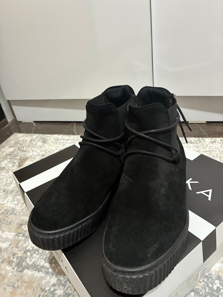 Dockers Siyah Süet Platform Topuklu Kadın Bot - Görsel 2