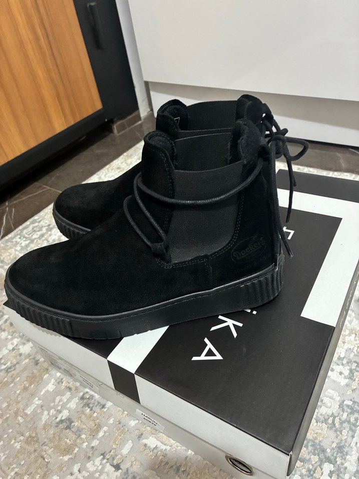 Dockers Siyah Süet Platform Topuklu Kadın Bot - Görsel 3