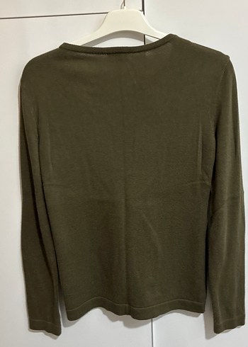 Polo Düğmeli haki Kadın Hırka - Görsel 4