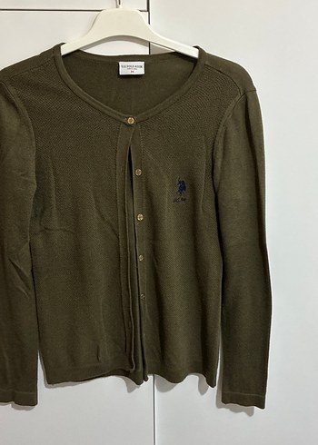 Polo Düğmeli haki Kadın Hırka - Görsel 2