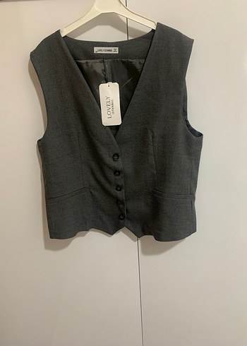 Diğer Lovely marka Düğmeli Gri Kolsuz Yelek