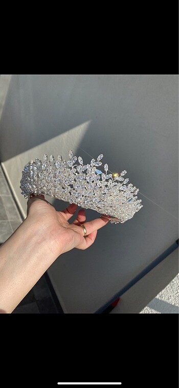 diğer Beden beyaz Renk Taşlı zirkonyum gelin tacı