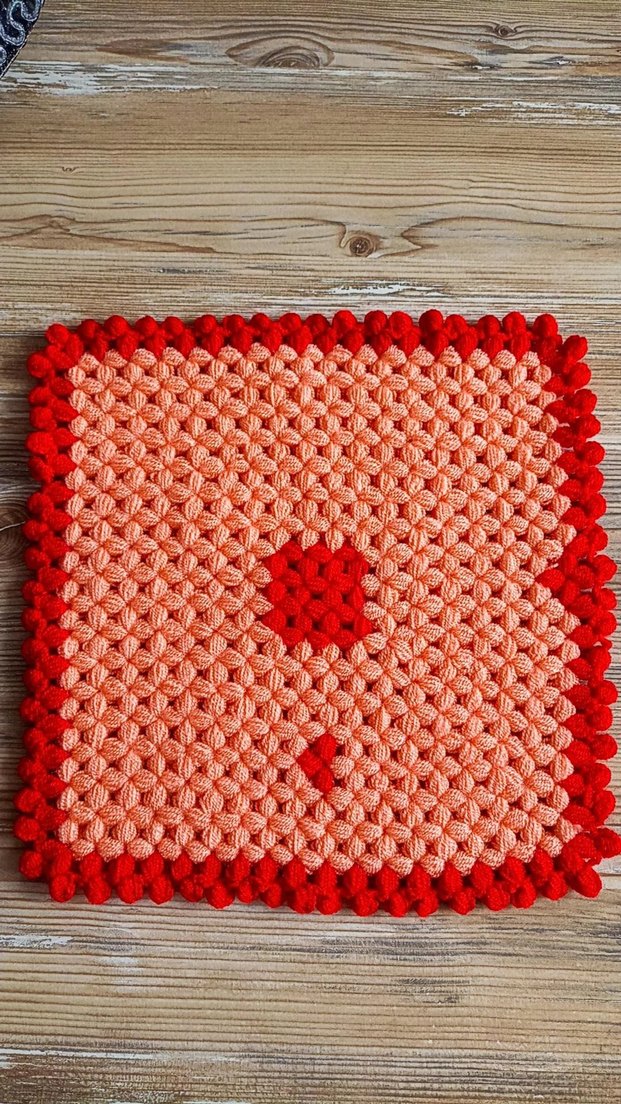 Kırmızı Örgü Banyo Süngeri - Görsel 2