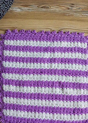 Mor Beyaz Çizgili Banyo Süngeri - Görsel 2