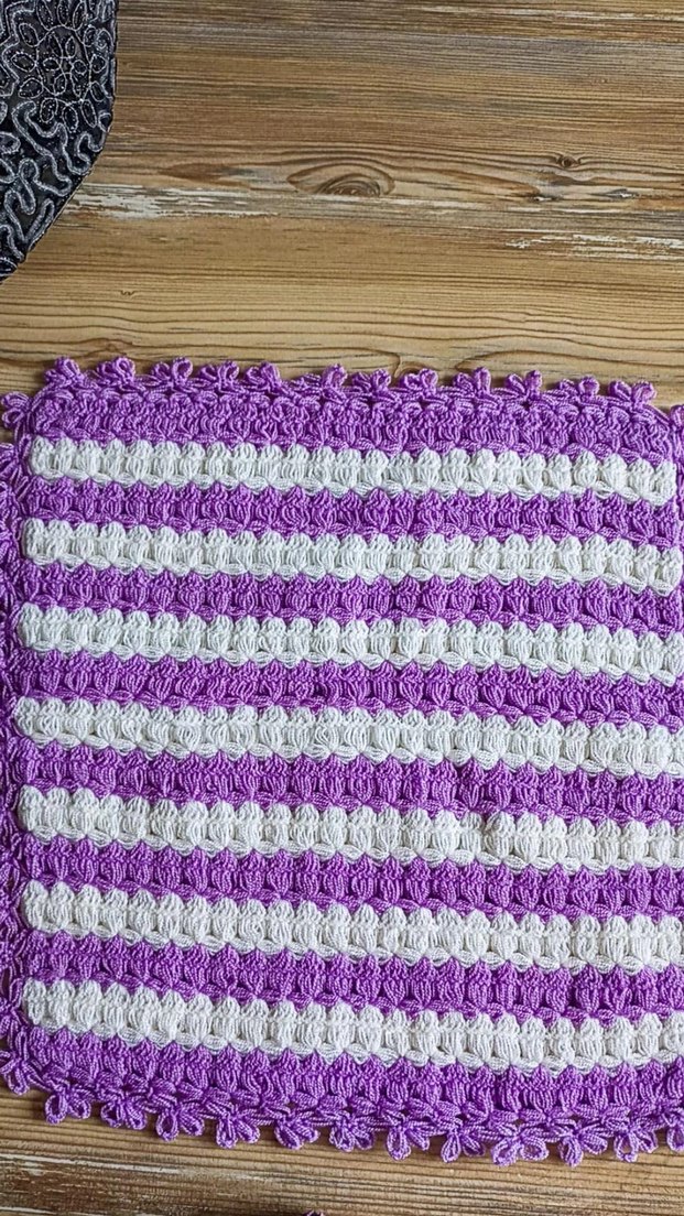 Mor Beyaz Çizgili Banyo Süngeri - Görsel 2