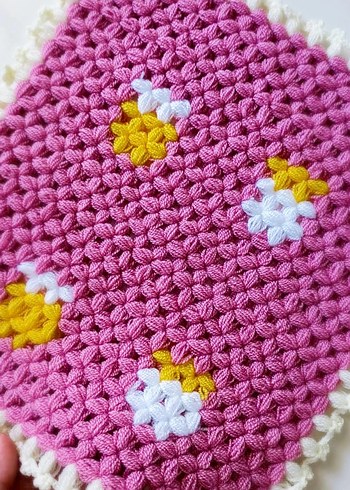 Renkli Pembe Örgü Banyo Süngeri - Görsel 2