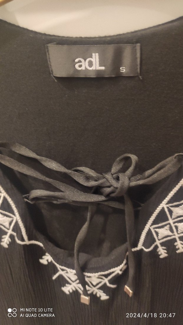 Bohem Nakışlı Siyah elbise - Görsel 2