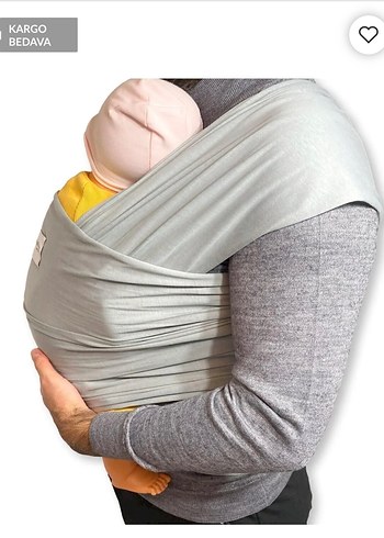 Gri Bebek Taşıma Slingi - Görsel 3