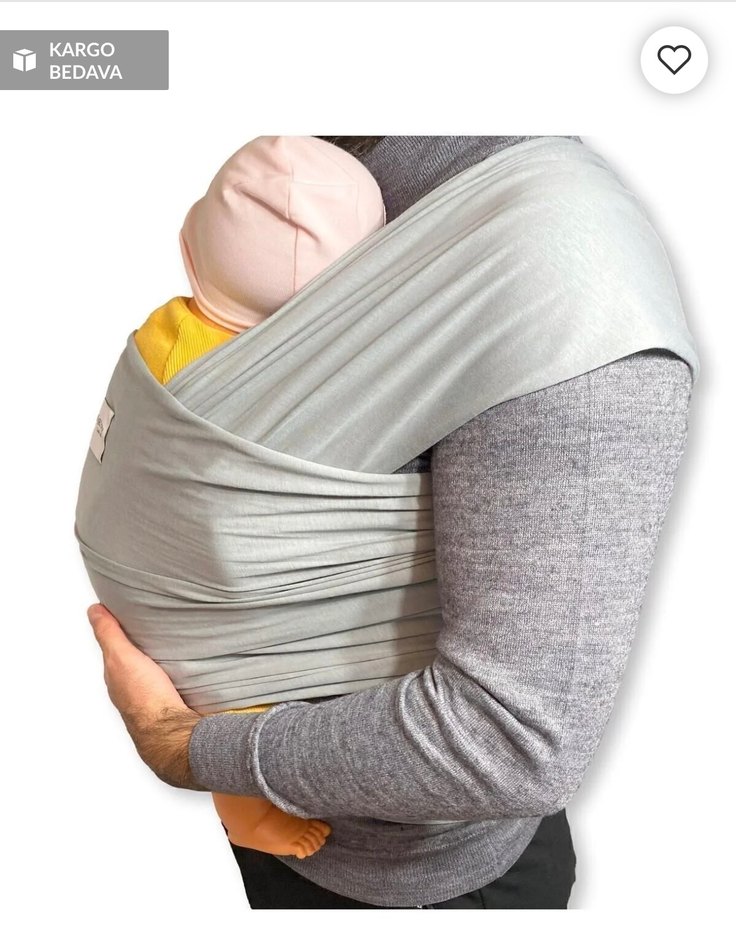 Gri Bebek Taşıma Slingi - Görsel 3