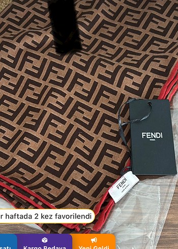 Fendi Fendi Kahverengi Pilili Kadın Şal