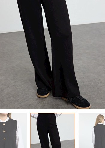 Düğmeli Siyah Kadın Pamuklu Yelek Takım - Görsel 3