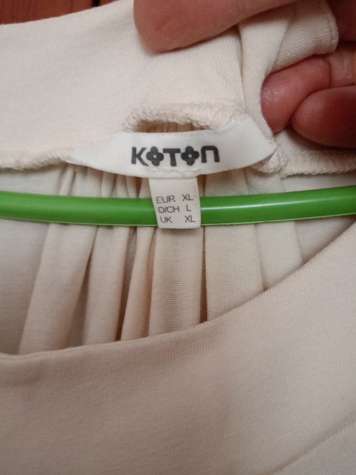 Düğmeli Bej Pamuklu  Midi Elbise - Görsel 2