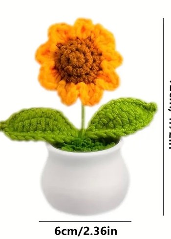 El Yapımı Bohem Örgü Çiçek Saksısı Üçlü - Görsel 2