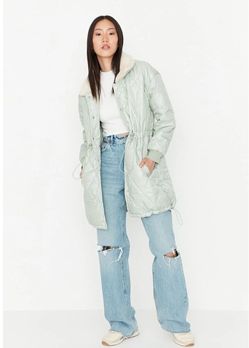 Beli Kemerli Midi Kadın mont
