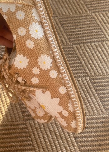 Bej Çiçekli Bohem Kadın Espadril - Görsel 5