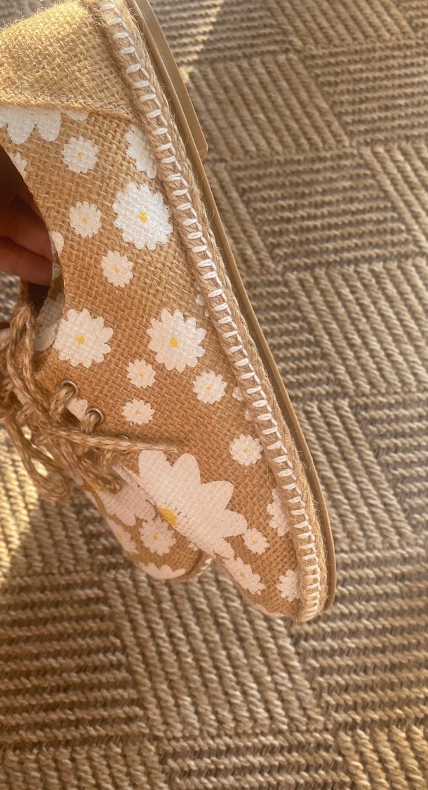 Bej Çiçekli Bohem Kadın Espadril - Görsel 5