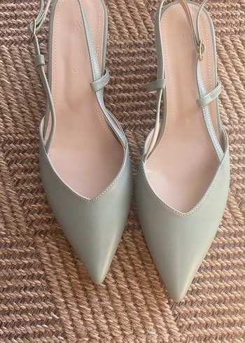 Yeşil Stiletto Topuklu Kadın Babet