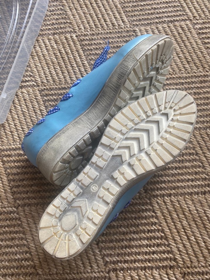 Mavi Fiyonklu Kadın Dolgu Topuklu Espadril - Görsel 5