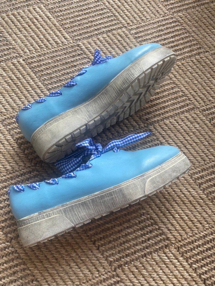 Mavi Fiyonklu Kadın Dolgu Topuklu Espadril - Görsel 4