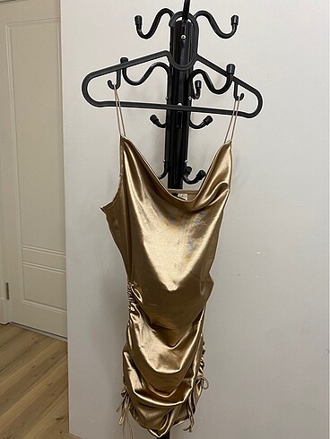 H&M bronze rengi mini elbise