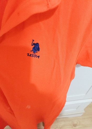 U.S Polo Assn. Turuncu Kısa Kollu Polo Yaka Kadın elbise
