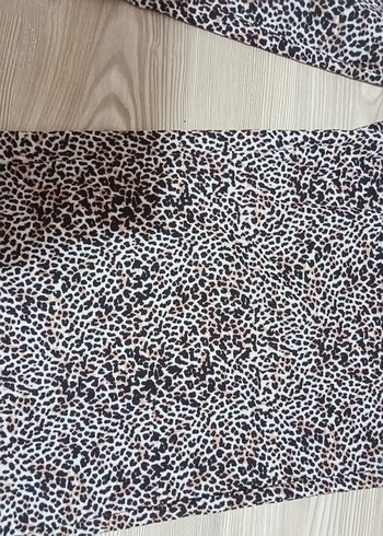 l Beden Kadın leopar Desenli Kumaş Pantolon