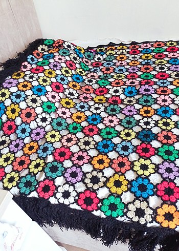 el emeği motifli yatak örtüsü, çeyizlik - Görsel 6