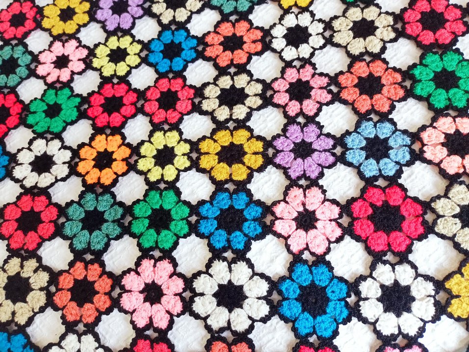 el emeği motifli yatak örtüsü, çeyizlik - Görsel 3