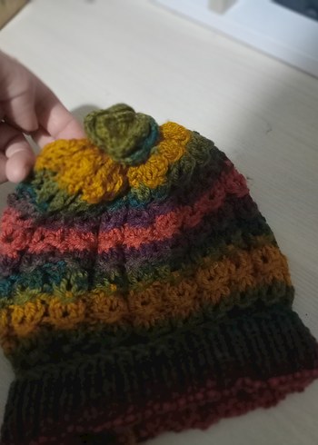 Renkli Örgü Kadın Bere - Görsel 2