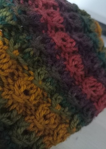 Renkli Örgü Kadın Bere - Görsel 4