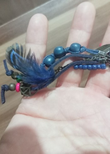 Mavi Bohem Püsküllü küpe - Görsel 2