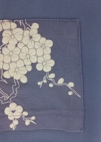 m Beden Mavi Baskılı Kısa Kollu Kadın Tişört