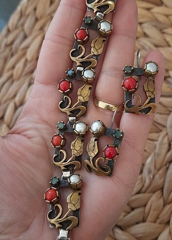 Beden çeşitli Renk 925 ayar yüzük kolye küpe set