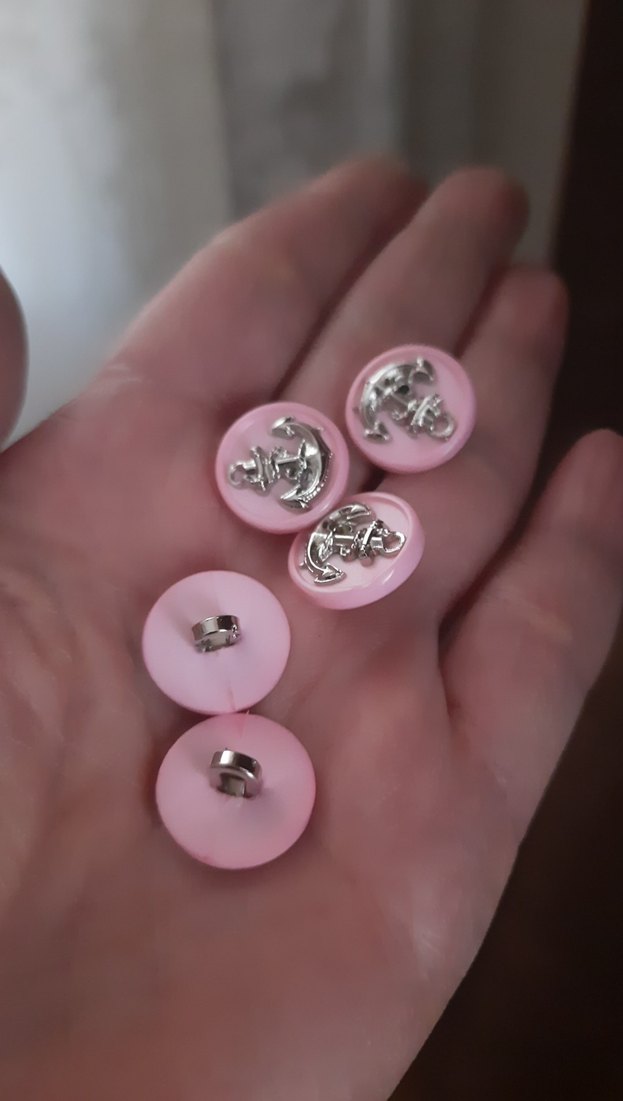 Pembe çapa 5 adet düğme - Görsel 2