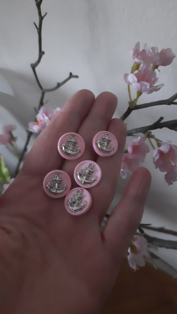 Pembe çapa 5 adet düğme - Görsel 3