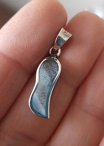 925 ayar gümüş Mavi Kadın Kolye Ucu - Görsel 3