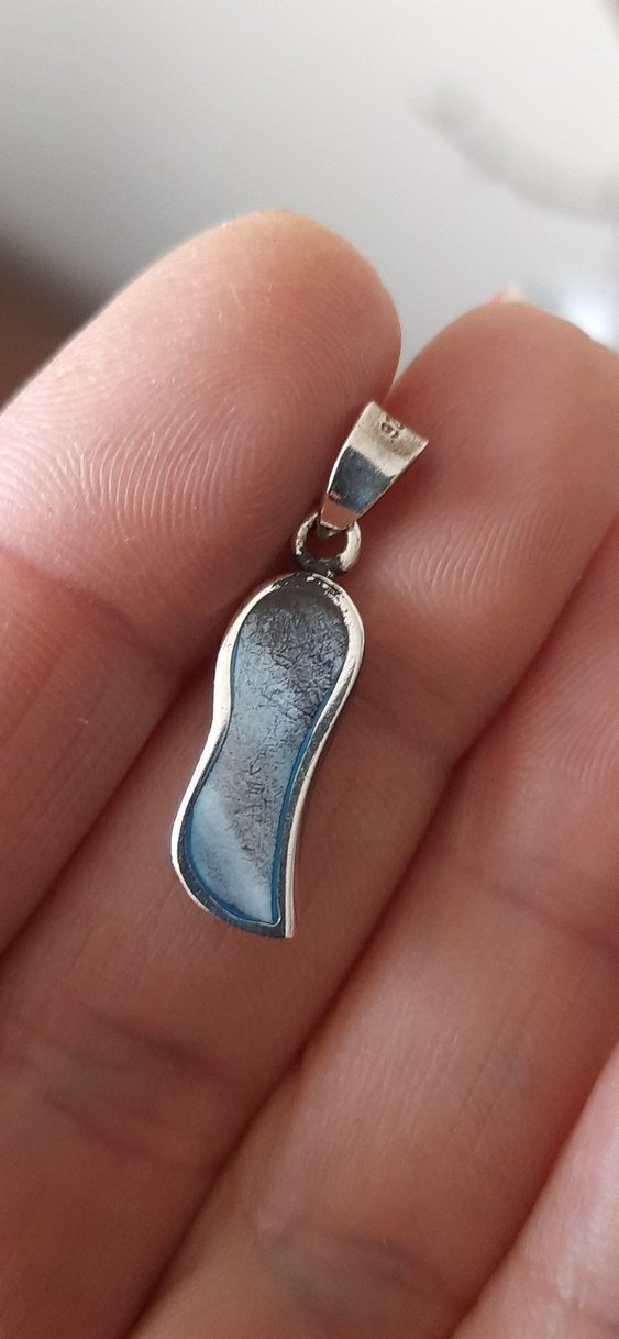 925 ayar gümüş Mavi Kadın Kolye Ucu - Görsel 3