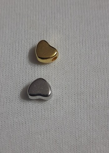 Altın ve Gri Kalp takı malzemesi - Görsel 2
