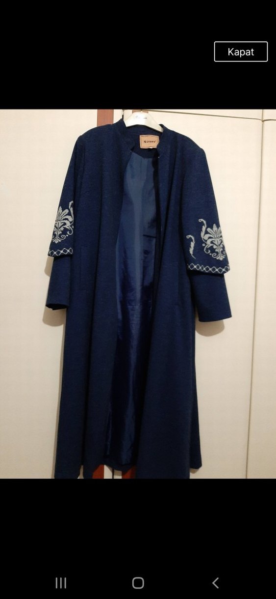 Püsküllü Nakışlı Lacivert astarlı   Kadın giy çık - Görsel 2