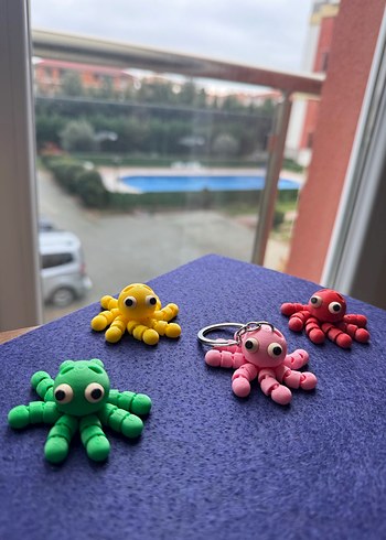 Renkli Ahtapot Figürlü Anahtarlık - Görsel 4